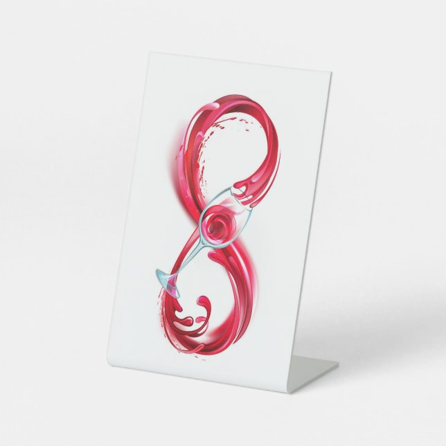 Infinity with Red Wine Pedestal Sign (Front)