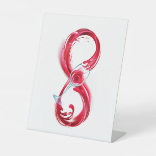 Infinity with Red Wine Pedestal Sign