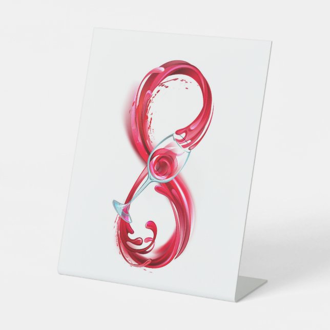 Infinity with Red Wine Pedestal Sign (Front)