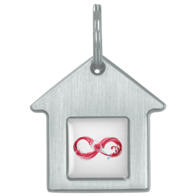 Infinity with Red Wine Pet ID Tag (Front)