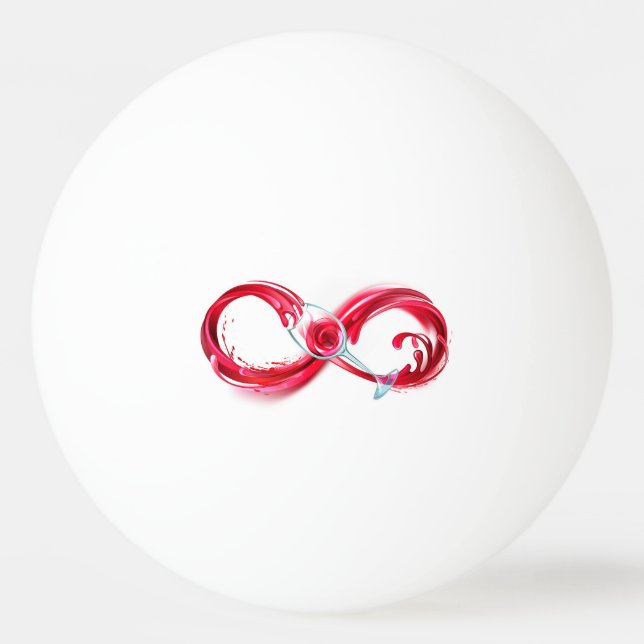 Infinity with Red Wine Ping Pong Ball (Front)