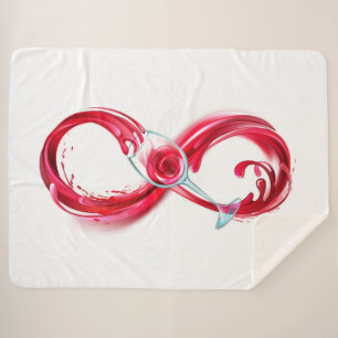 Infinity with Red Wine Sherpa Blanket
