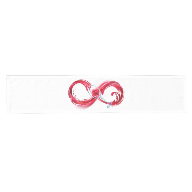 Infinity with Red Wine Short Table Runner (Horizontal)