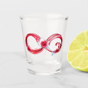 Infinity with Red Wine Shot Glass