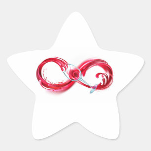 Infinity with Red Wine Star Sticker