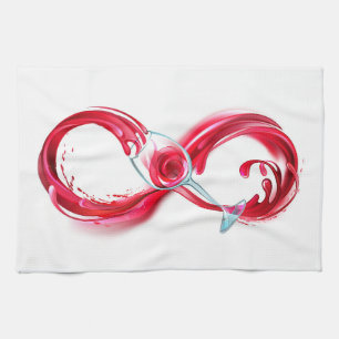 Infinity with Red Wine Tea Towel