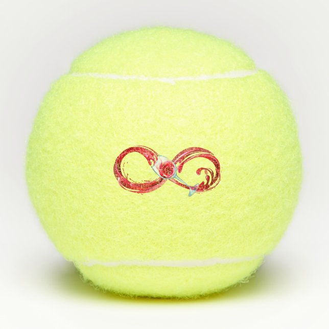 Infinity with Red Wine Tennis Balls (Front)