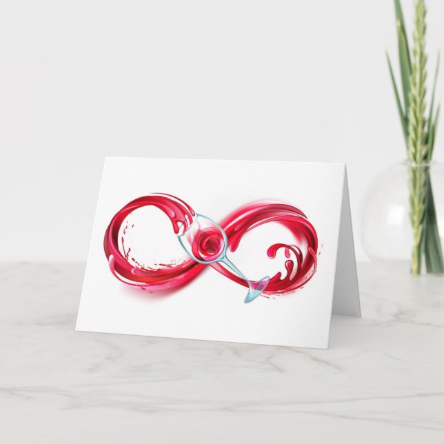Infinity with Red Wine Thank You Card (Front)