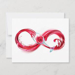 Infinity with Red Wine Thank You Card