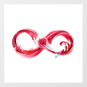 Infinity with Red Wine Window Cling