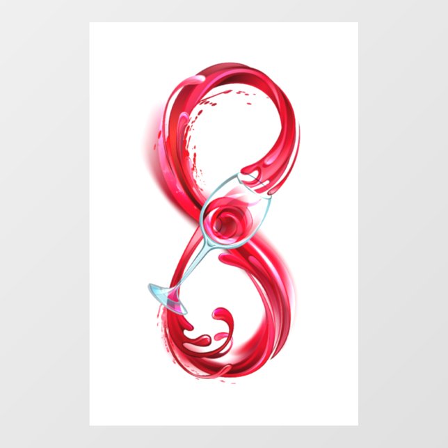 Infinity with Red Wine Window Cling (Sheet)