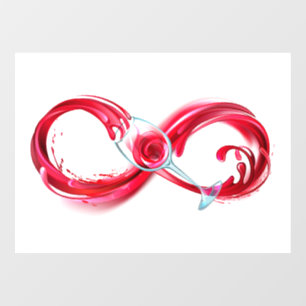 Infinity with Red Wine Window Cling