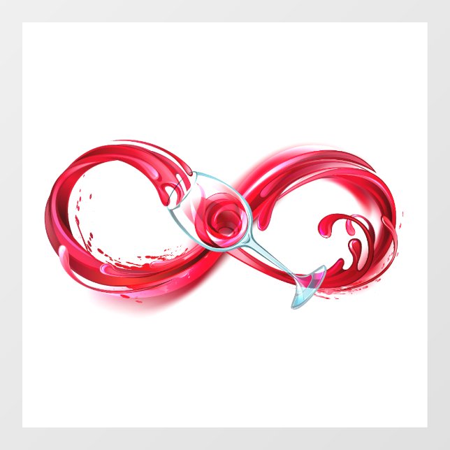 Infinity with Red Wine Window Cling (Sheet)