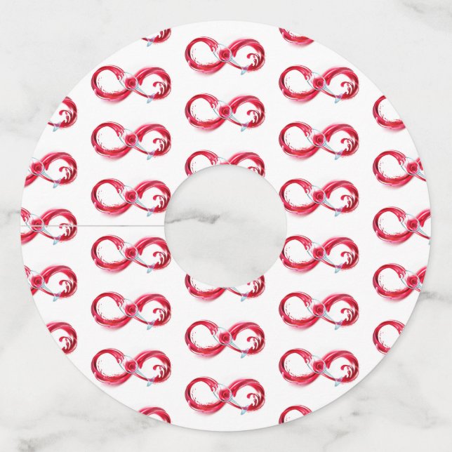 Infinity with Red Wine Wine Glass Tag (Front)