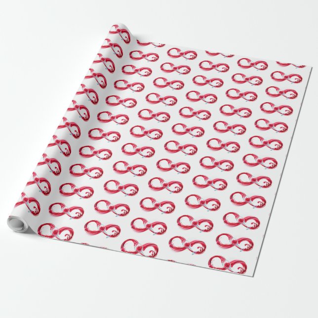 Infinity with Red Wine Wrapping Paper (Unrolled)