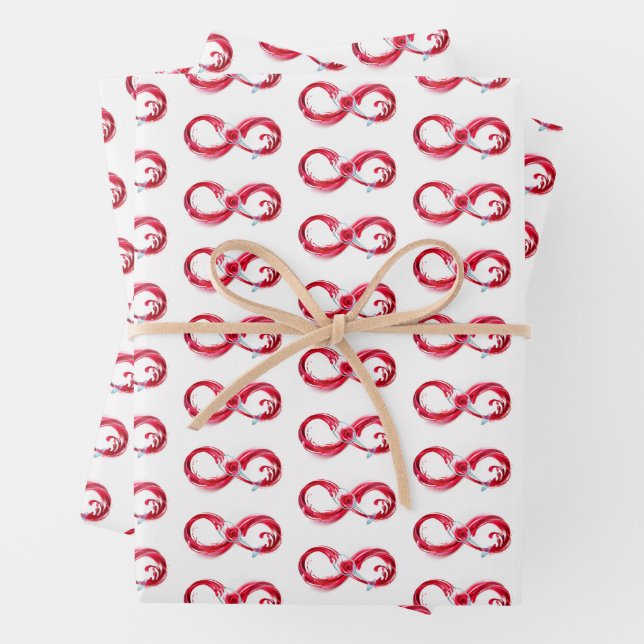 Infinity with Red Wine Wrapping Paper Sheet (In situ)