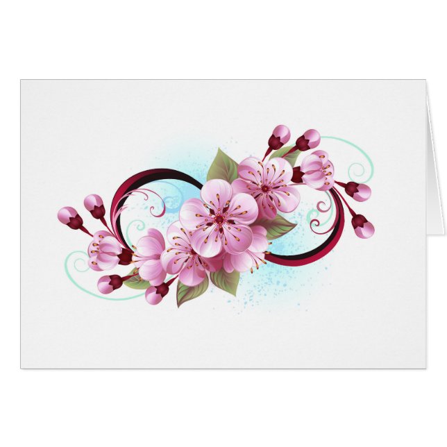 Infinity with Sakura Blossom Flowers (Front Horizontal)