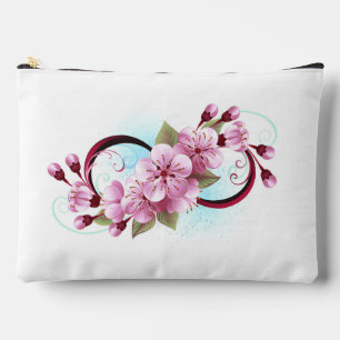 Infinity with Sakura Blossom Flowers Accessory Pouch