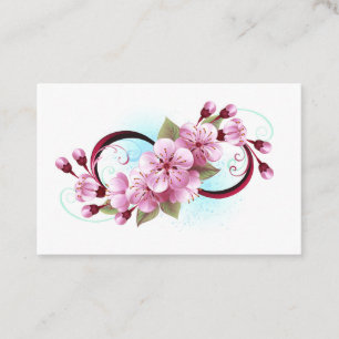 Infinity with Sakura Blossom Flowers Appointment Card