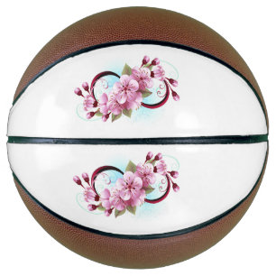 Infinity with Sakura Blossom Flowers Basketball