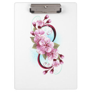 Infinity with Sakura Blossom Flowers Clipboard