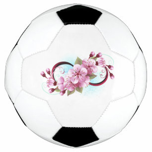 Infinity with Sakura Blossom Flowers Football