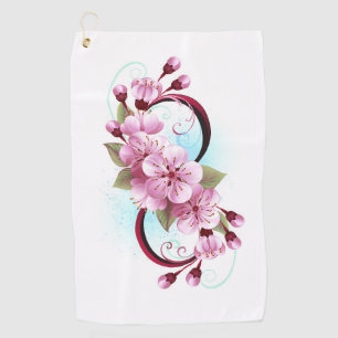 Infinity with Sakura Blossom Flowers Golf Towel