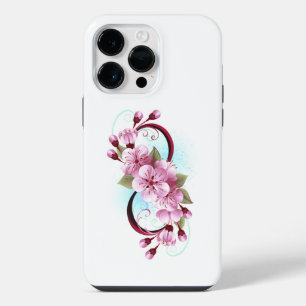 Infinity with Sakura Blossom Flowers iPhone 14 Pro Max Case