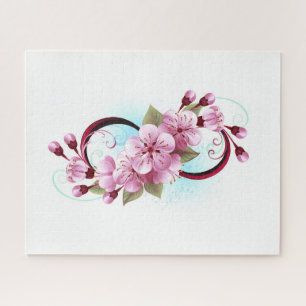 Infinity with Sakura Blossom Flowers Jigsaw Puzzle
