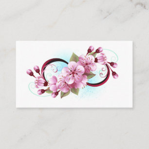 Infinity with Sakura Blossom Flowers Loyalty Card