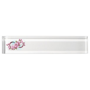 Infinity with Sakura Blossom Flowers Nameplate