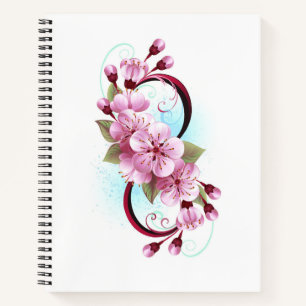 Infinity with Sakura Blossom Flowers Notebook