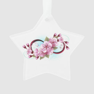 Infinity with Sakura Blossom Flowers Ornament