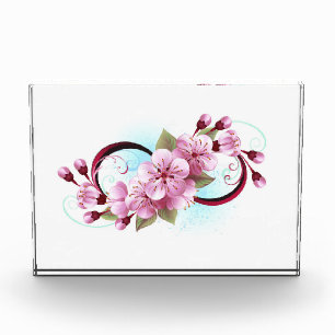 Infinity with Sakura Blossom Flowers Photo Block