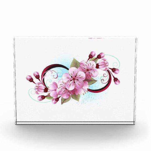 Infinity with Sakura Blossom Flowers Photo Block (Front)