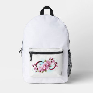 Infinity with Sakura Blossom Flowers Printed Backpack