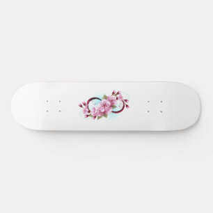 Infinity with Sakura Blossom Flowers Skateboard