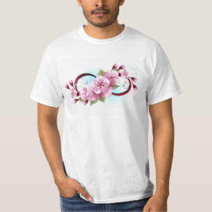 Infinity with Sakura Blossom Flowers T-Shirt