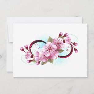 Infinity with Sakura Blossom Flowers Thank You Card