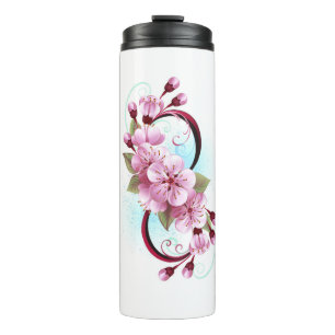 Infinity with Sakura Blossom Flowers Thermal Tumbler