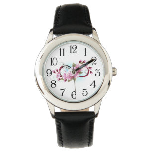 Infinity with Sakura Blossom Flowers Watch
