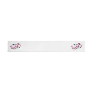 Infinity with Sakura Blossom Flowers Wrap Around Label