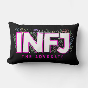 INFJ Introvert Label MBTI Personality Type Floral Lumbar Cushion