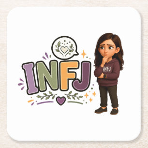 INFJ — The Guardian of Ideas Square Paper Coaster