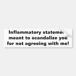 Inflammatory statement bumper sticker