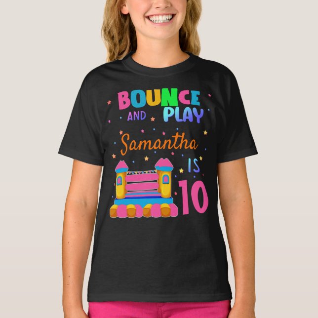 Inflatable Bounce House Jump Birthday Party Girl T T-Shirt (Front)