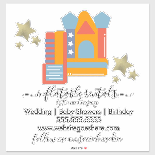 Inflatable Business Bounce House Slides Car Decal (Sheet)