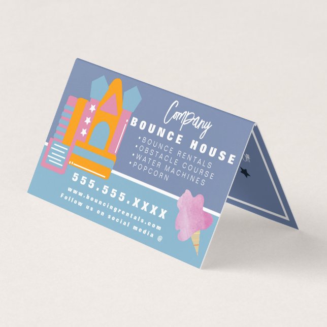 Inflatable Castle Jump House Bounce Party Rentals Business Card (Front)