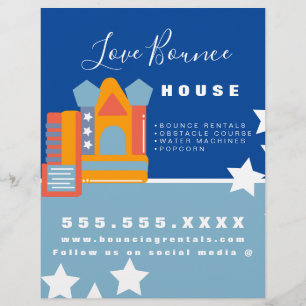 Inflatable Castle Jump House Bounce Party Rentals Flyer