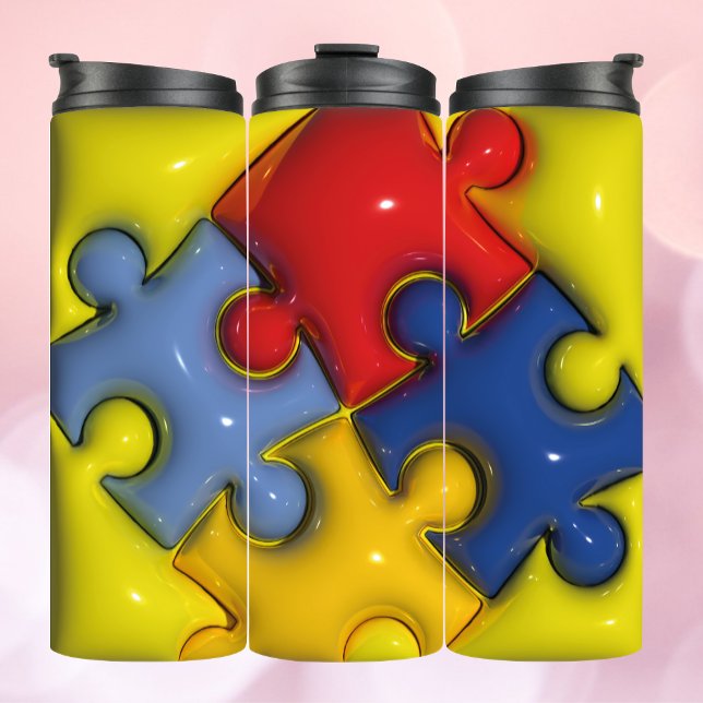 Inflated 3D Puzzle Autism Thermal Tumbler (Creator Uploaded)